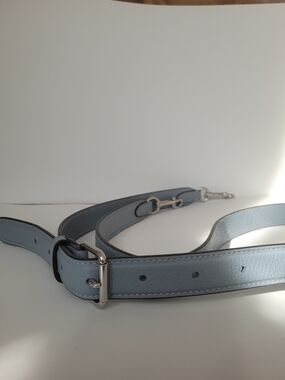 Coach Light Blue Leather Strap with Silver Hardware